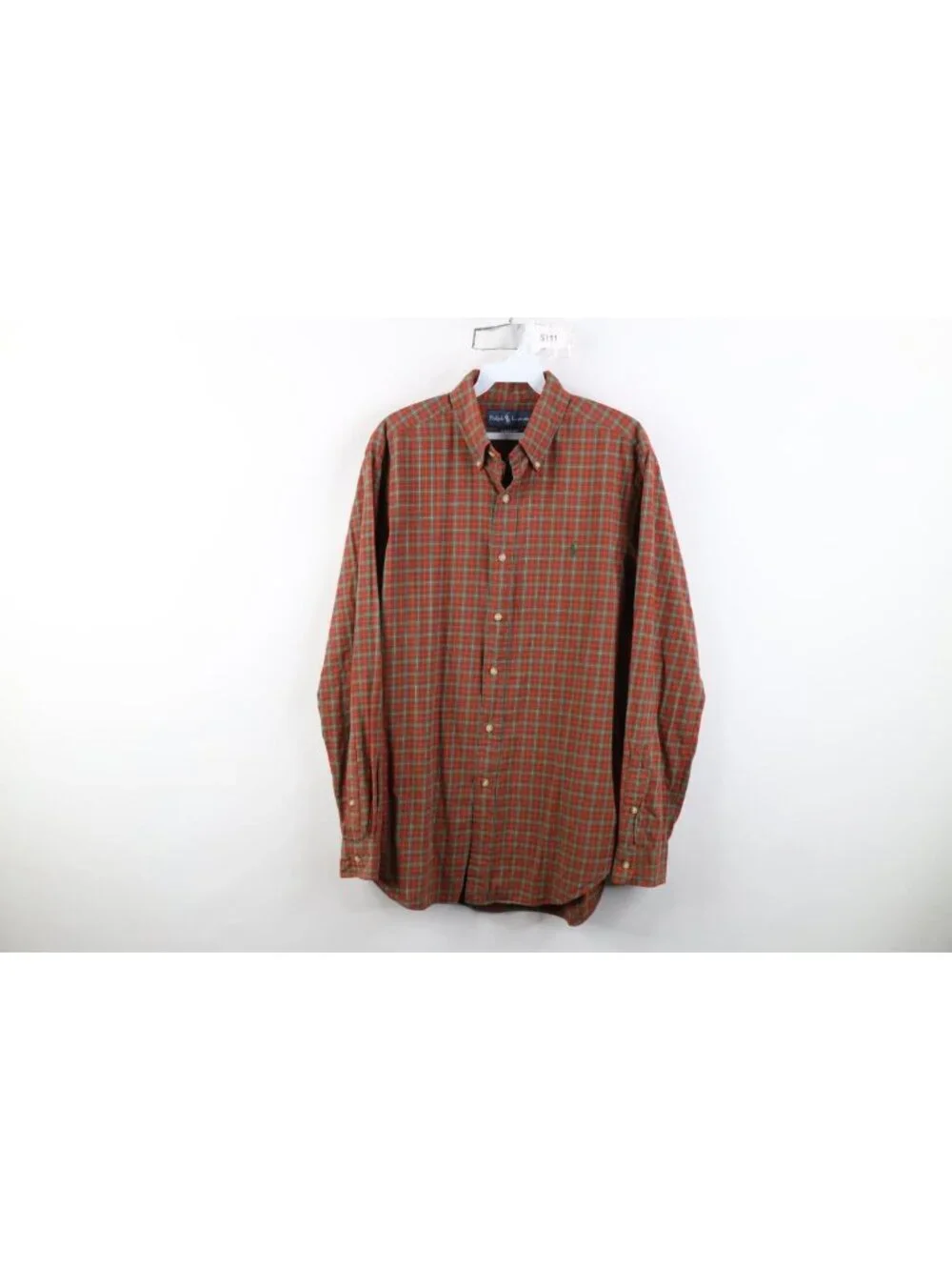 Vtg 90s Ralph Lauren Mens Medium Faded Classic Fit Collared Button Down Shirt